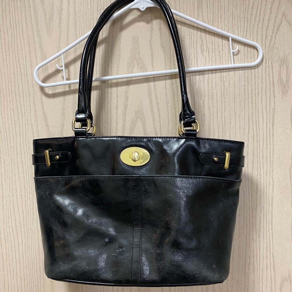 Gianni Bernini Black Leather Shoulder Bag .